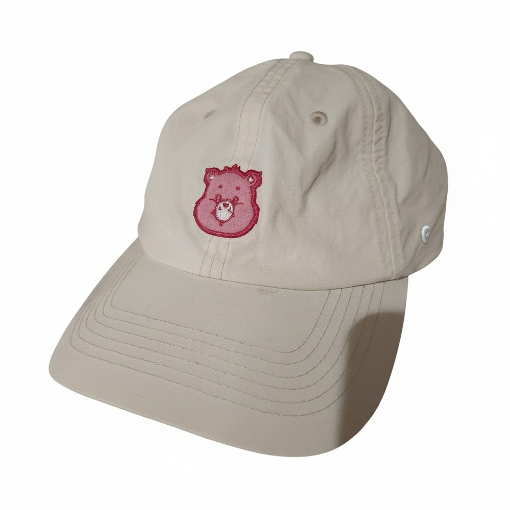 Care Bears Pink Bear Face Embroidered Baseball Cap Cream Adjustable